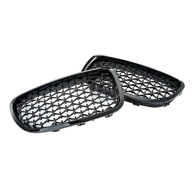 Car Black Front Bumper Diamond Kidney Grilles Grille for 5 Series F10 F11 F18 520I 528I 2010-2016