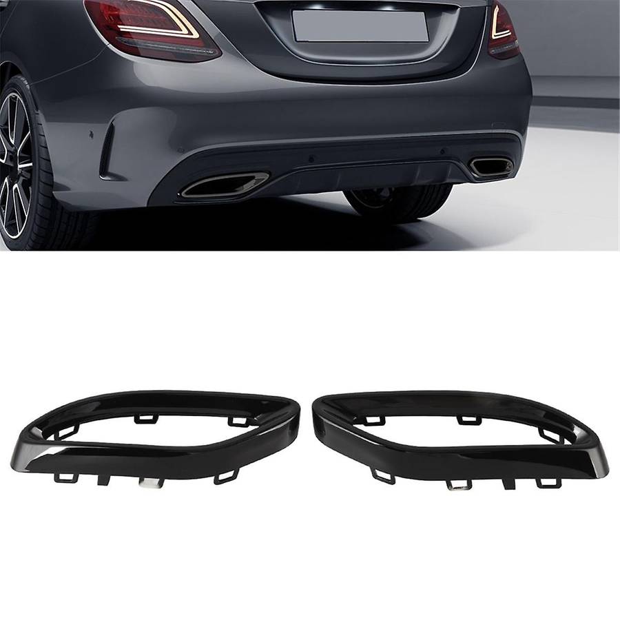 Car Black Tail Decoration Frame Tail Throat Decoration Frame for - C-Class W205 2013-2019