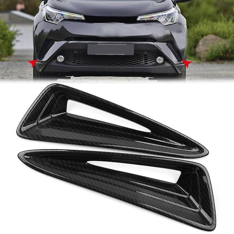 Car Carbon Fiber Front Fog Lamp Cover Trim for CH-R 2016-2018