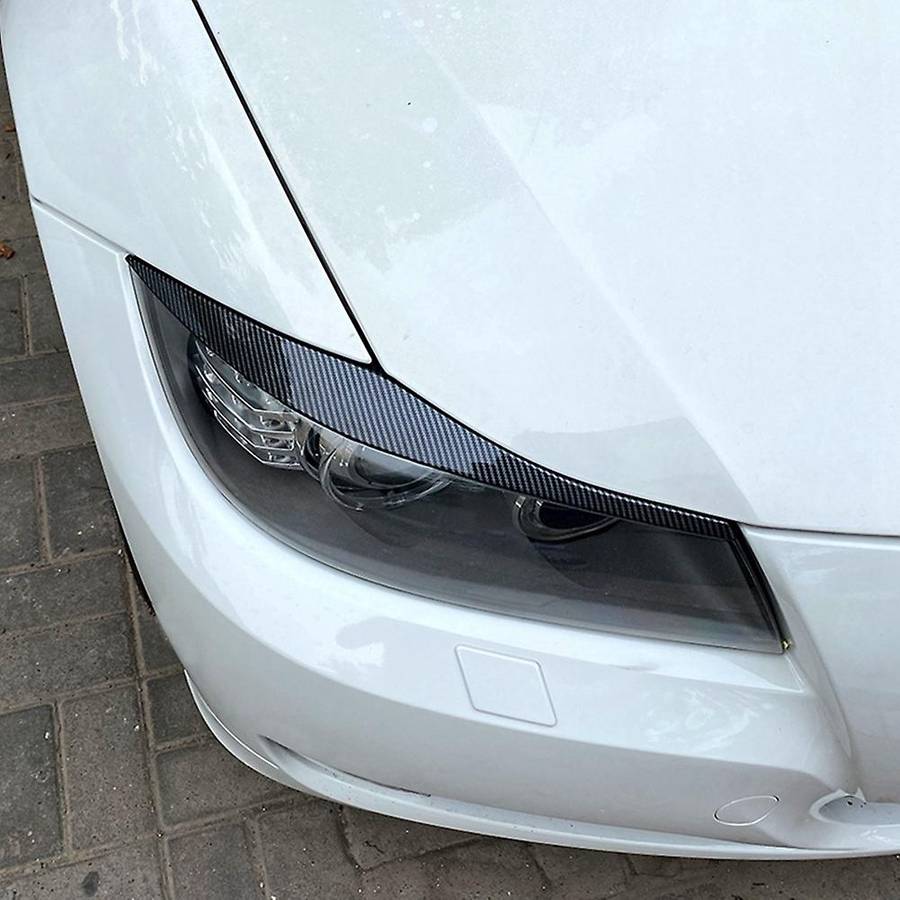 Car Carbon Fiber Headlights Eyebrows Eyelids Cover for Bmw 3 Series