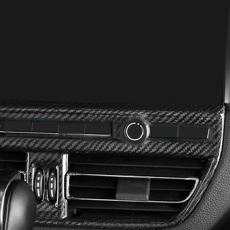 Car Carbon Fiber Interior Central Air Outlet Trim Frame for 2015-2020