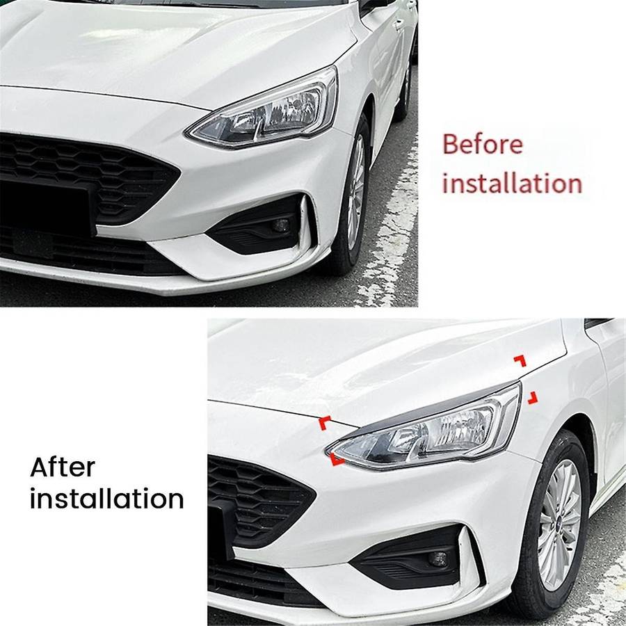 Car Carbon Fiber Pattern Headlight Lamp Eyebrows Cover Trim for Focus Mk4 2019-2021 Car Eyelids Lids