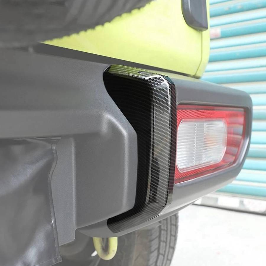 Car Carbon Fiber Rear Bumper Guard Decoration Cover Trim Stickers for Jimny 2019 2020 2021 Exterior