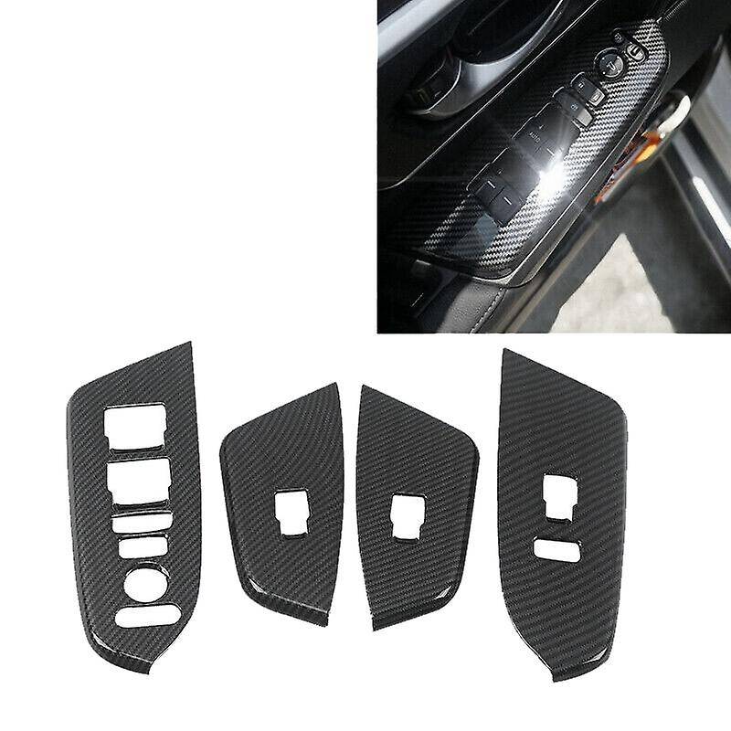 Car Carbon Fiber Window Glass Switch Inner Door Armrest Cover Trim for -V 2017 2018 2019