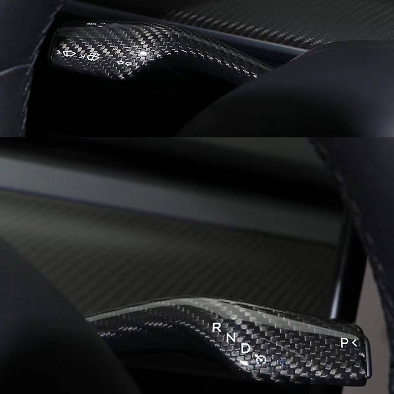 Car Carbon Fiber Wiper Shift Trim Steering Wheel Shift Paddle Cover Accessories for Model Y