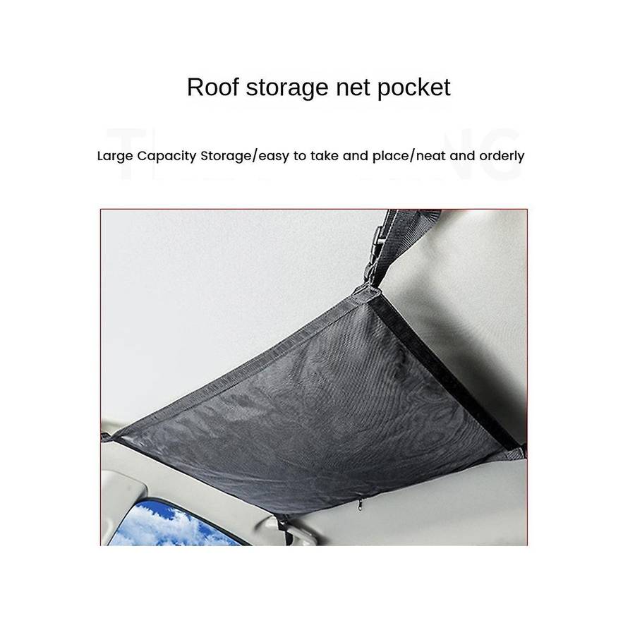 Car Ceiling Cargo Net Pocket, Adjustable Car Ceiling Storage Net, Double Layer Mesh Car Roof Organi