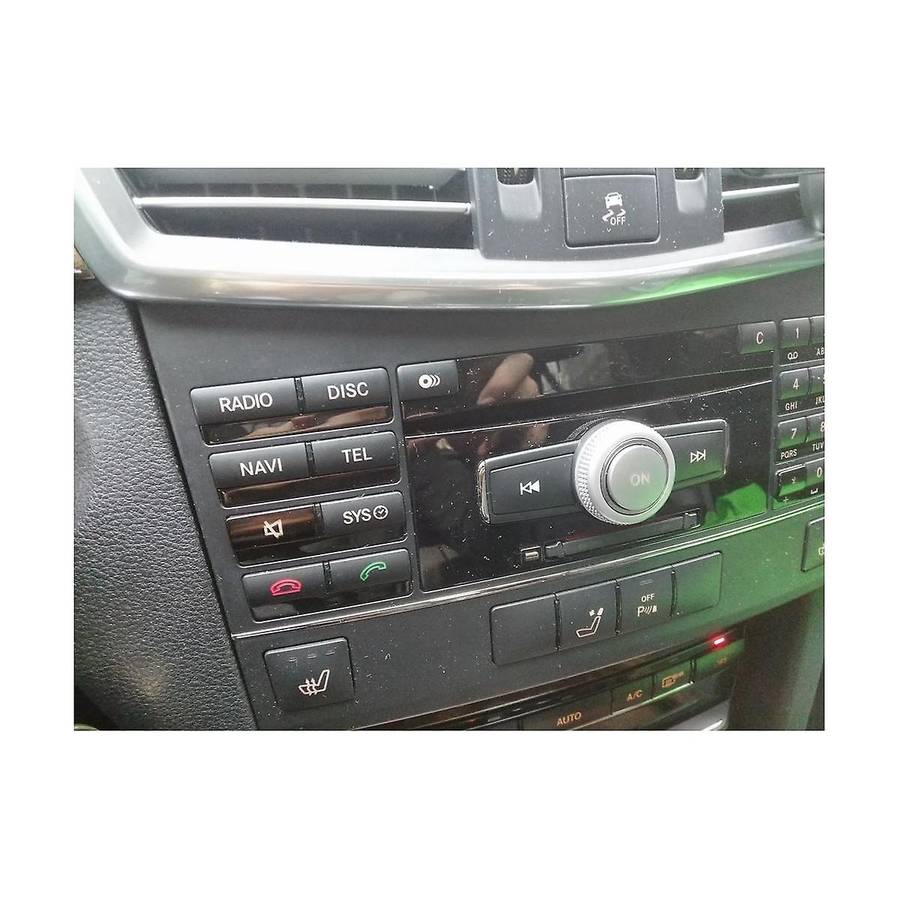 Car Center Console CD Multimedia Button Frame Cover Sticker for E Class W212 2010-2011(Black)