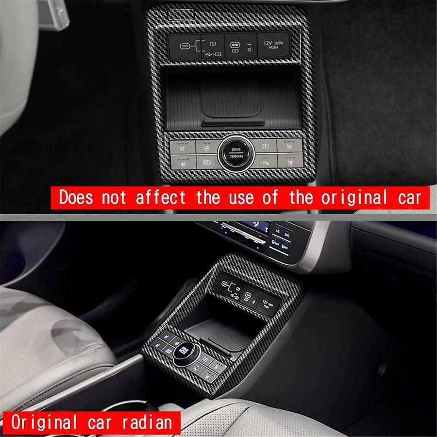Car Center Console Gear Panel Cover Trim for 2024+ Car Interior Accessories Carbon Fiber Pattern