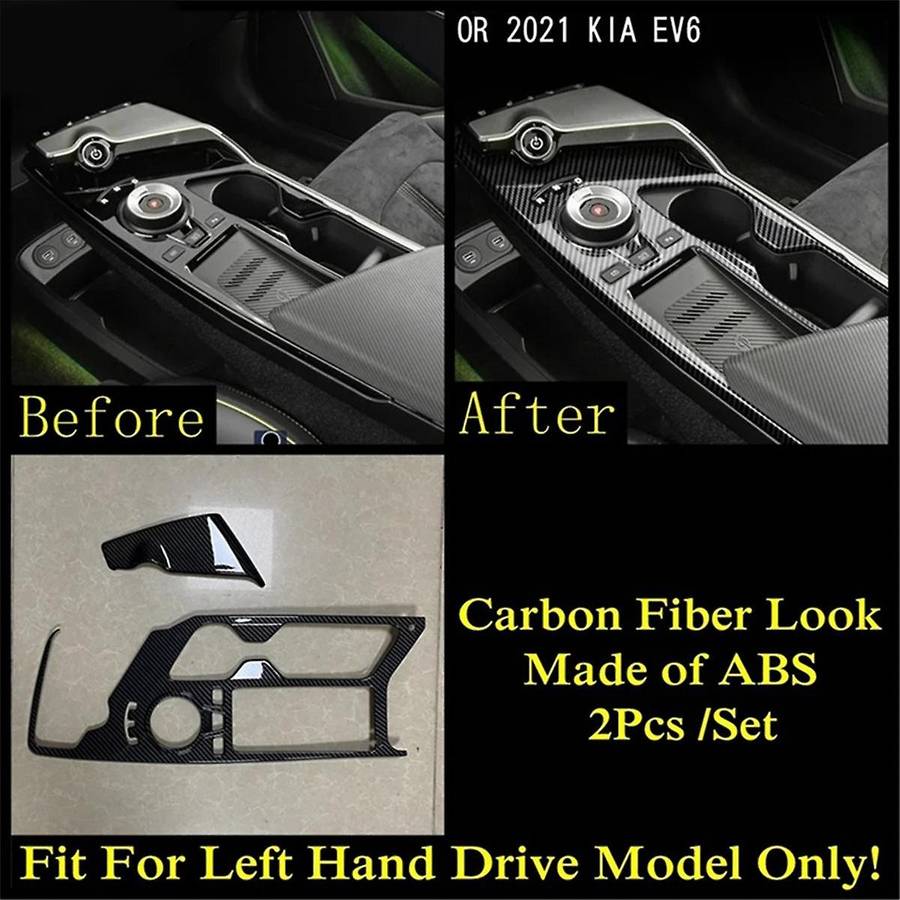 Car Center Console Gear Shift Water Cup Holder Decoration Cover Trim Stickers for Ev6 2021 2022 Lhd