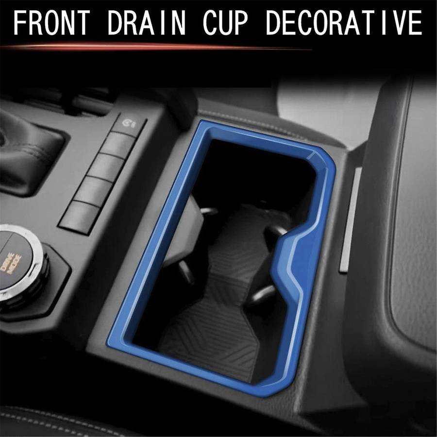 Car Center Console Water Cup Holder Decoration Frame Cover Trim for 2024 Car Accessories Blue