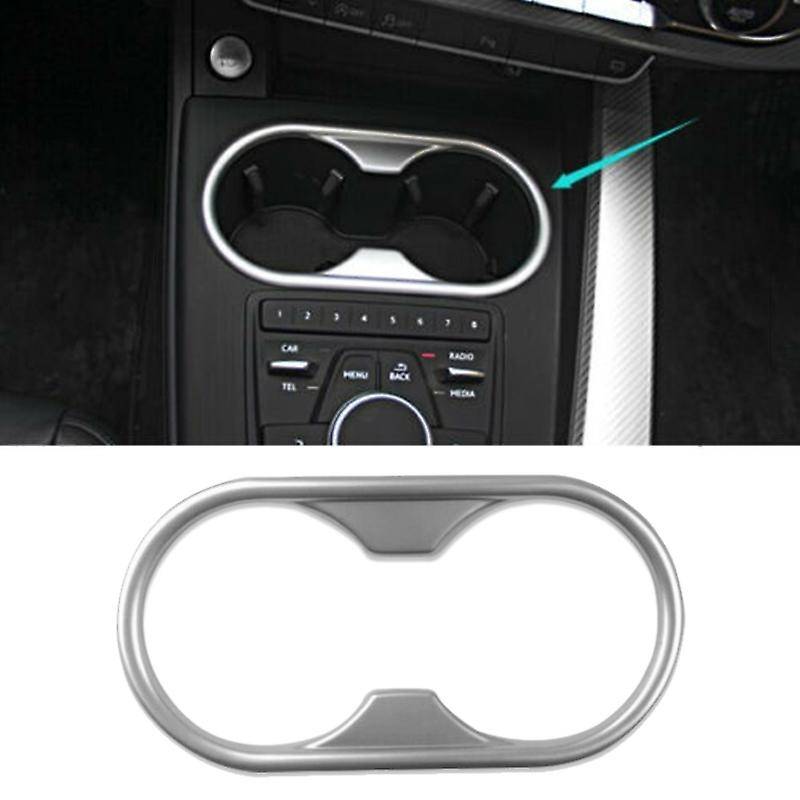 Car Chrome ABS Water Cup Holder Panel Cover Trim Frame for -A5 2018-2019 A4 B9 2017-2019