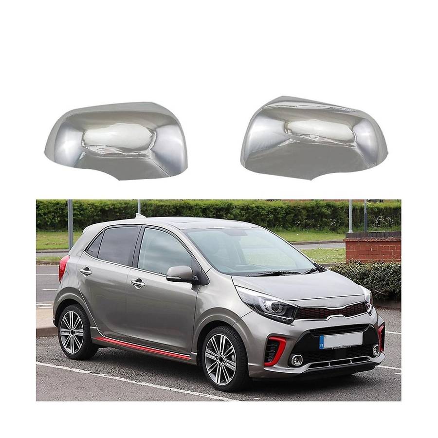 Car Chrome Silver Rearview Side Glass Mirror Cover Trim Rear Mirror Covers Shell for Picanto Mornin