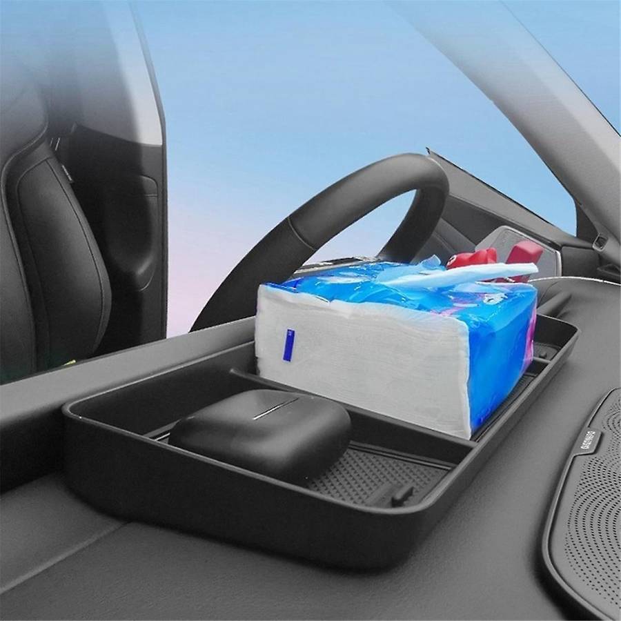 Car Dashboard Tray Center Console Hidden Storage Box Behind Screen Accessories Organizer Tidying for
