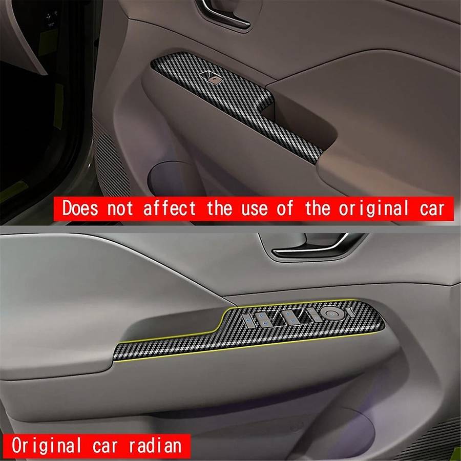 Car Door Armrest Cover Panel for 2024+ Window Glass Lift Switch Button Trim Frame Carbon Fiber Patte