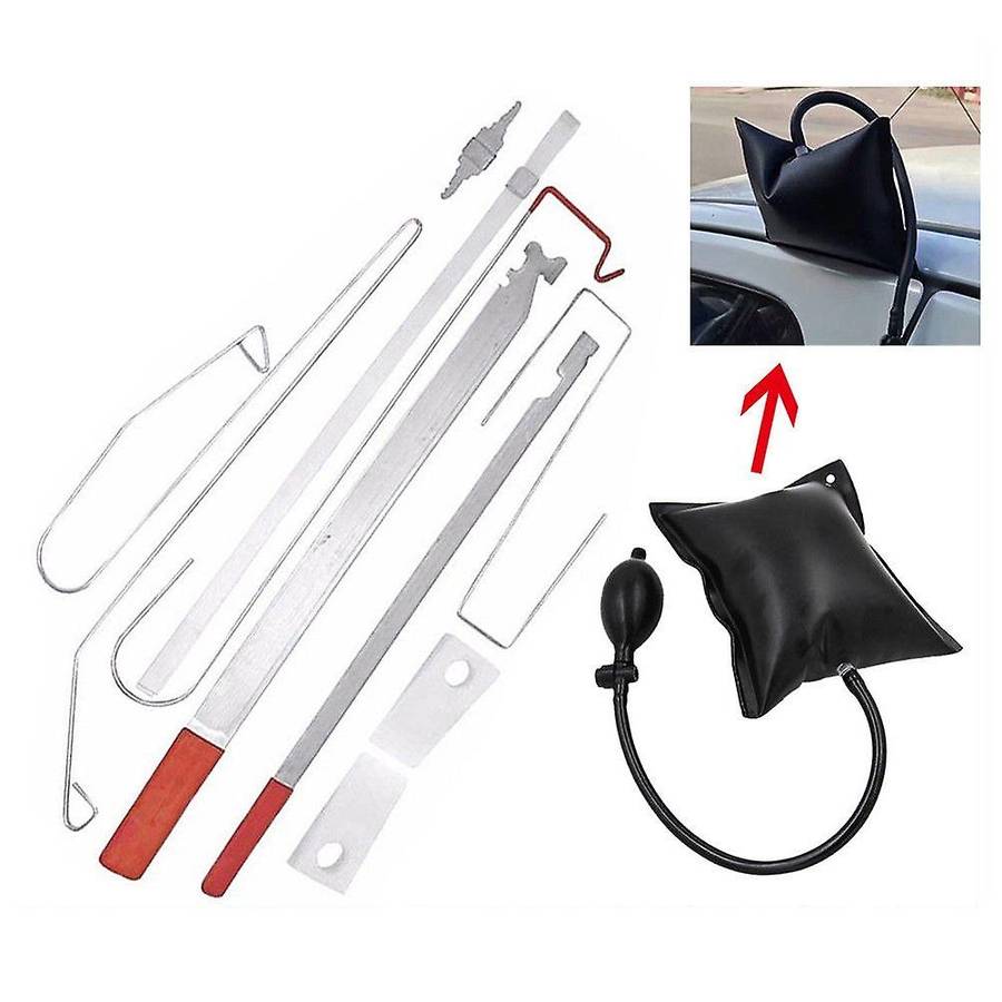 Car Door Lock Out Emergency Open Unlock Key Tools Kit + Black Air Pump Universal
