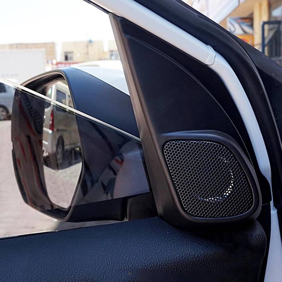 Car Door Panel Audio Horn Cover Tweeter Triple-cornered Speaker Loudspeaker Cover Trim for -V 2012-2