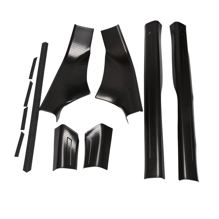 Car Door Sill Protector Stainless Steel Door Sill Guard Welcome Pedal for Model 3 2019-2021, Carbon