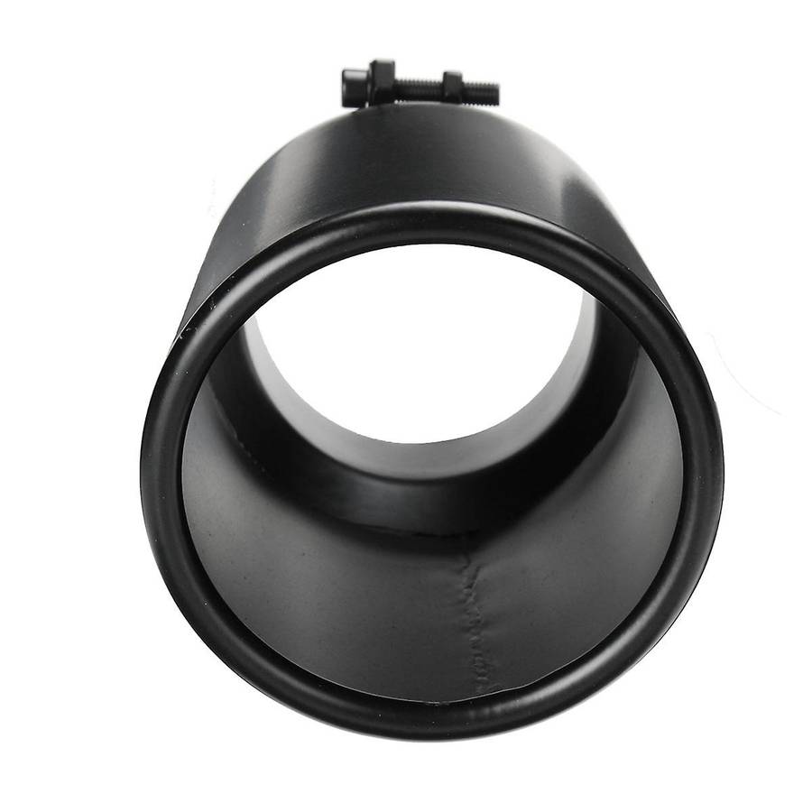 Car Exhaust Muffler 4 Inch Inlet 5 Inch Outlet Exhaust Tip Rear Pipe Tube Black Stainless Steel