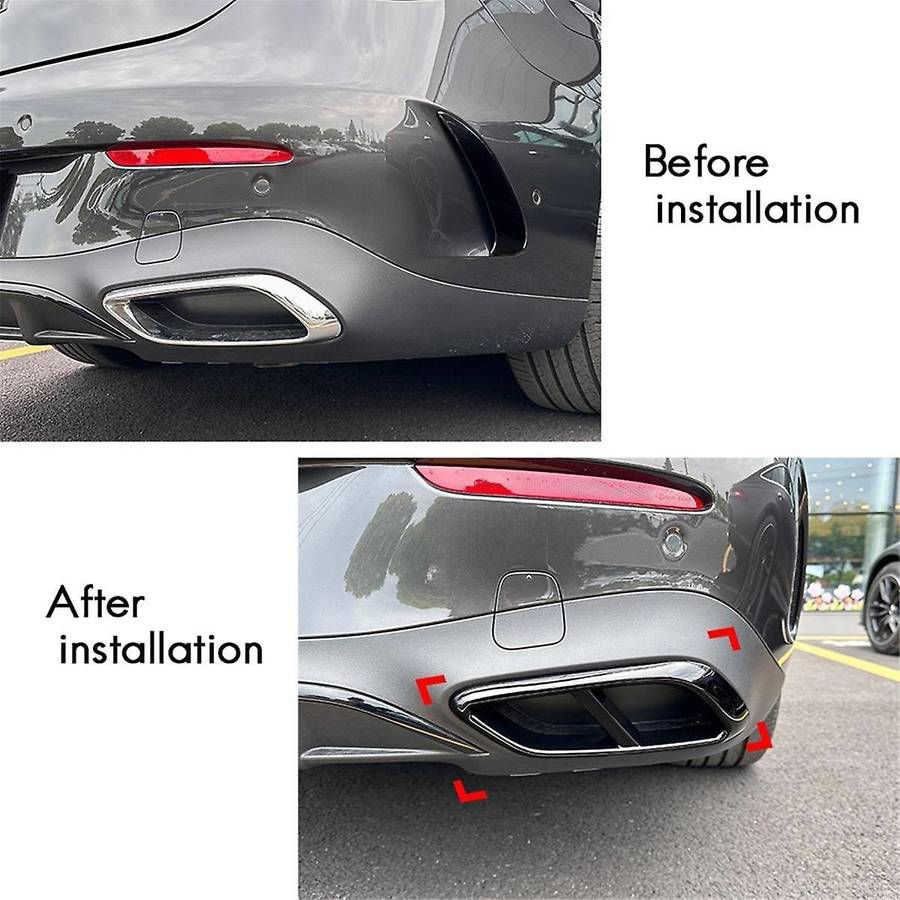 Car Exhaust Pipe Trim Cover Stickers for - CLE Coupe C236 2024+ Car Tail Throat Decor Frame Gloss Bl