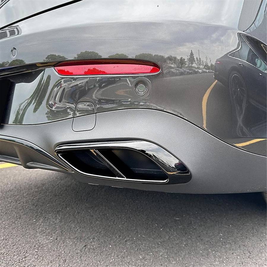 Car Exhaust Pipe Trim Cover Stickers for - CLE Coupe C236 2024+ Car Tail Throat Decor Frame Gloss Bl