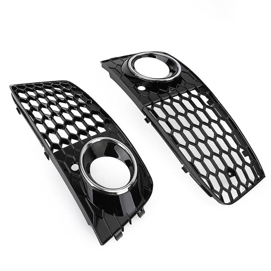 Car Front Bumper Fog Light Mesh Grille Cover for A4 B8 2009 2010 2011 2012 Fog Lamp Honeycomb Grill