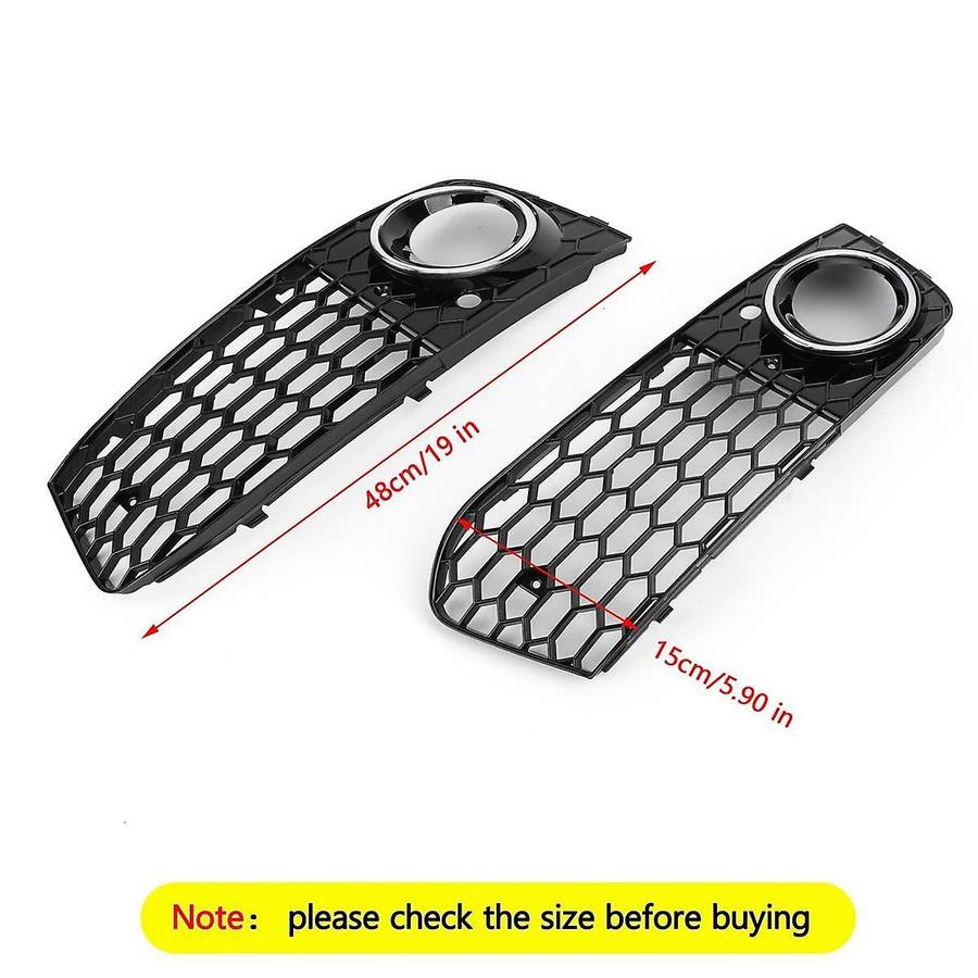 Car Front Bumper Fog Light Mesh Grille Cover for A4 B8 2009 2010 2011 2012 Fog Lamp Honeycomb Grill