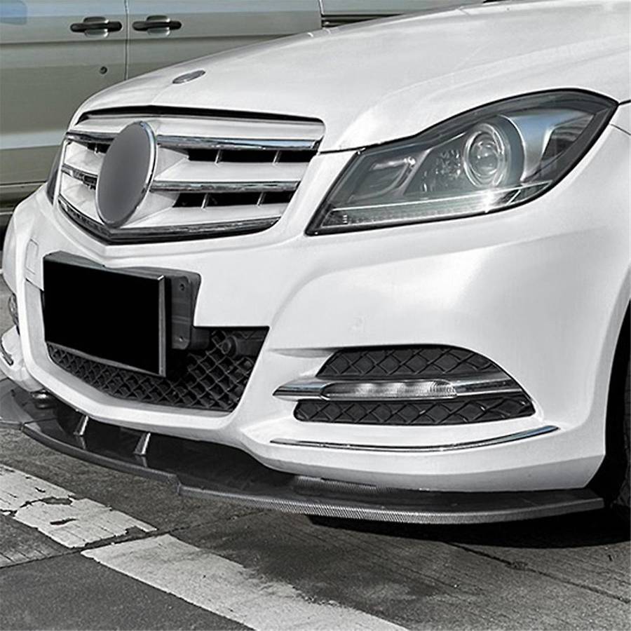 Car Front Bumper Splitter Lip Diffuser Spoiler Cover Guard for C-class W204 2011-2014 Carbon Fiber P