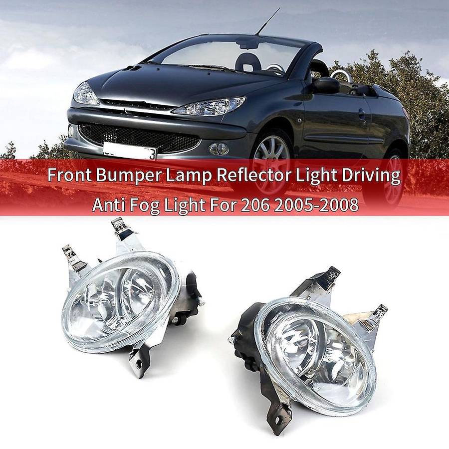 Car Front Fog Lamp Fog Light Front Bumper Lamp Reflector Light Driving Anti Fog Light for 206 2005-