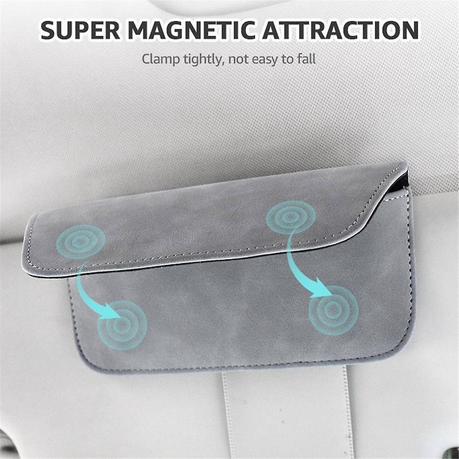 Car Glasses Eyeglasses Holder Car Glasses Sunglasses Case Suede Sun Glasses Clip Storage Accesorios