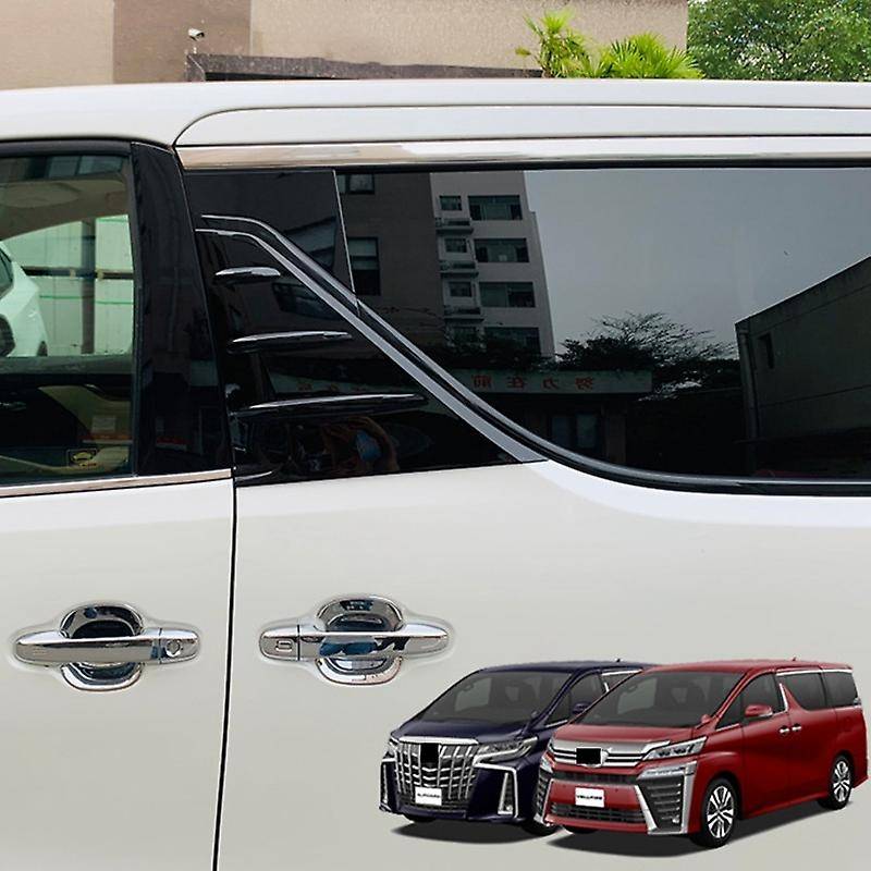 Car Gloss Black Side Window Louver Cover Trim Window Pillar Post Trim for Alphard Vellfire 2016-2020