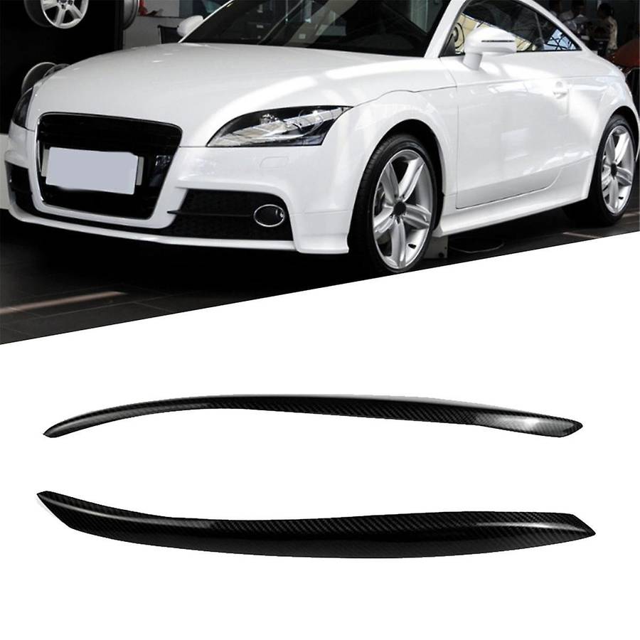 Car Headlight Eyebrow Molding Trim Sticker for Tt 2006-2014 Lamp Eyelids Trim Strips Lid Cover Real