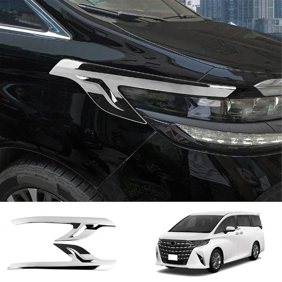 Car Headlight Eyebrows Trim Cover for Alphard 40 Series 2023+ Head Light Lamp Eyelid Trim Stickers S