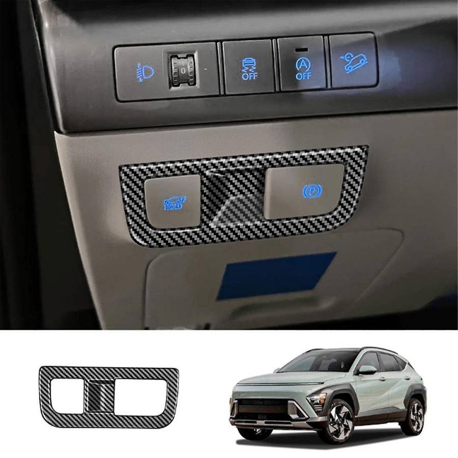 Car Headlight Switch Frame Trim Cover for 2024+ Car Interior Accessories Carbon Fiber Pattern