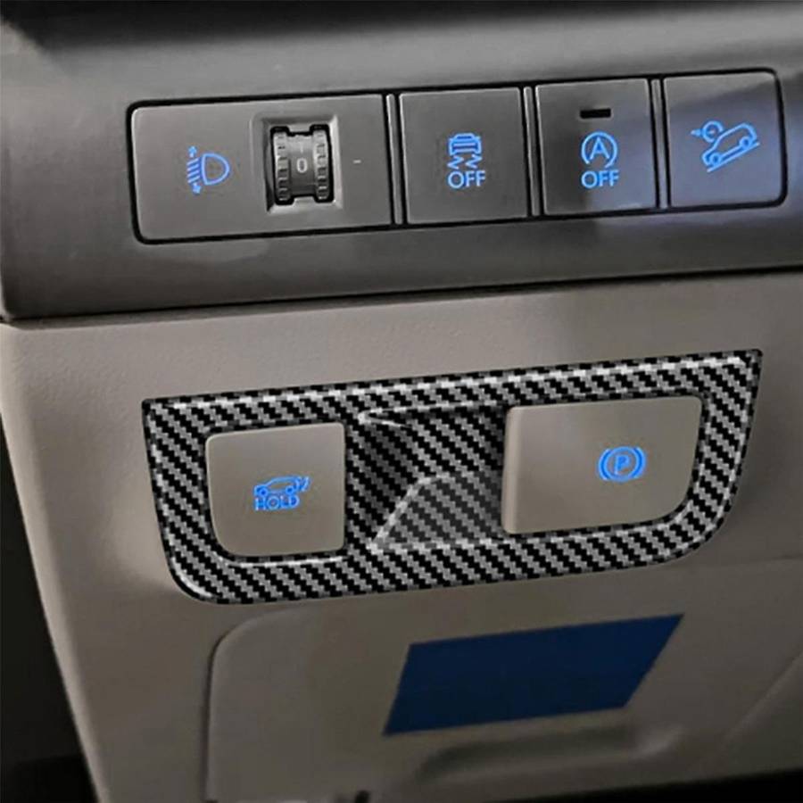 Car Headlight Switch Frame Trim Cover for 2024+ Car Interior Accessories Carbon Fiber Pattern