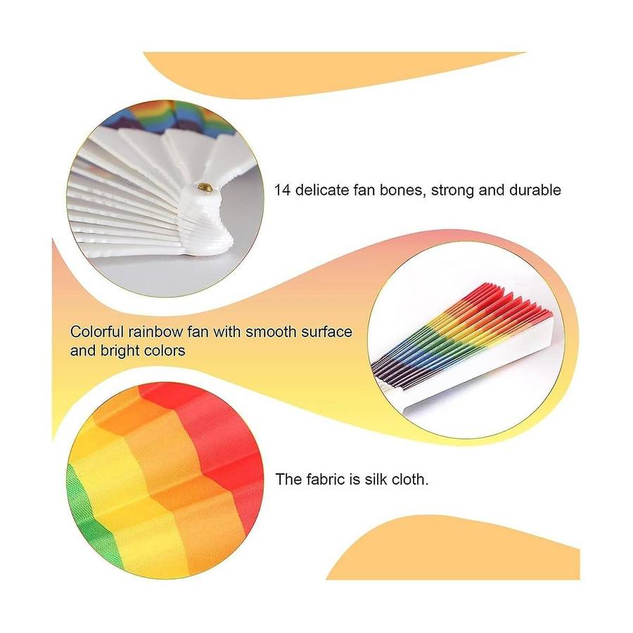 Rainbow Fan Pride Folding Handheld Fans Gay Pride Accessories Rainbow Accessories Decorations Pride