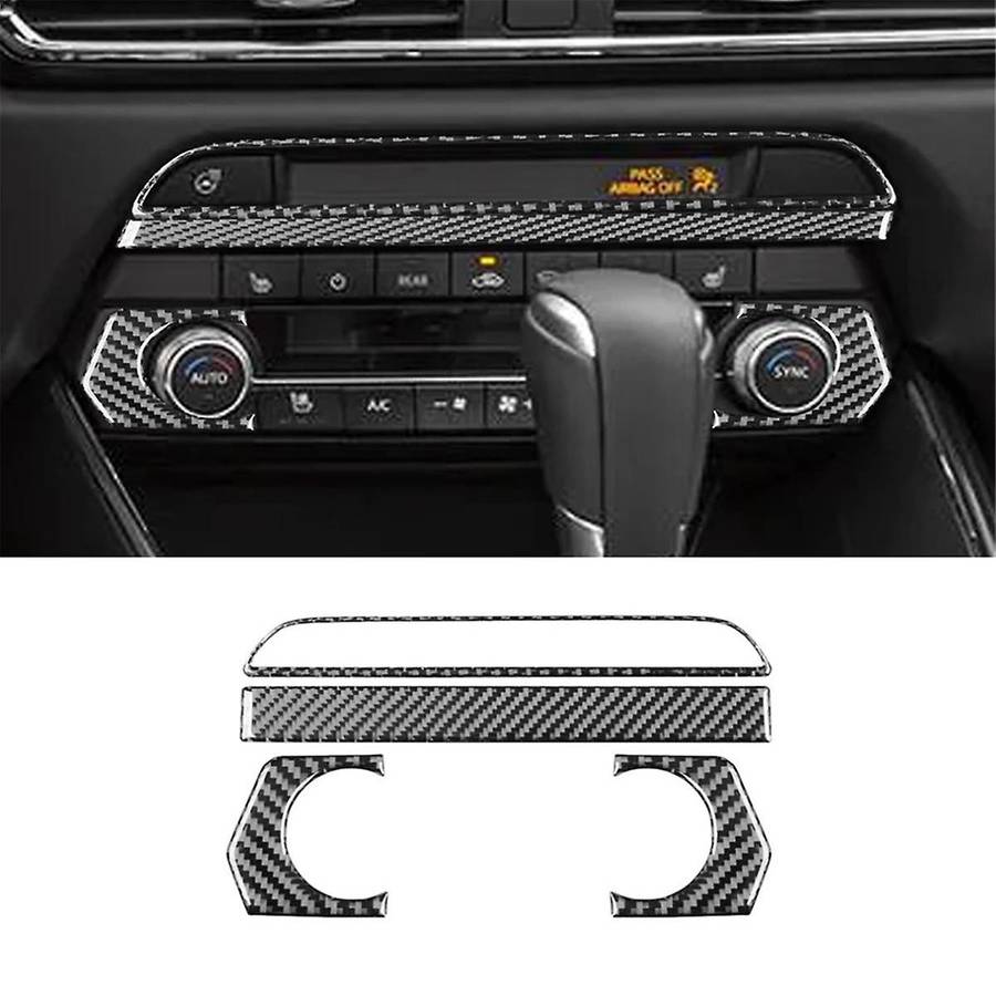 Real Carbon Fiber for CX9 -9 2016-2022 Center Console AC Knob Control Panel Cover Trim Interior Acce