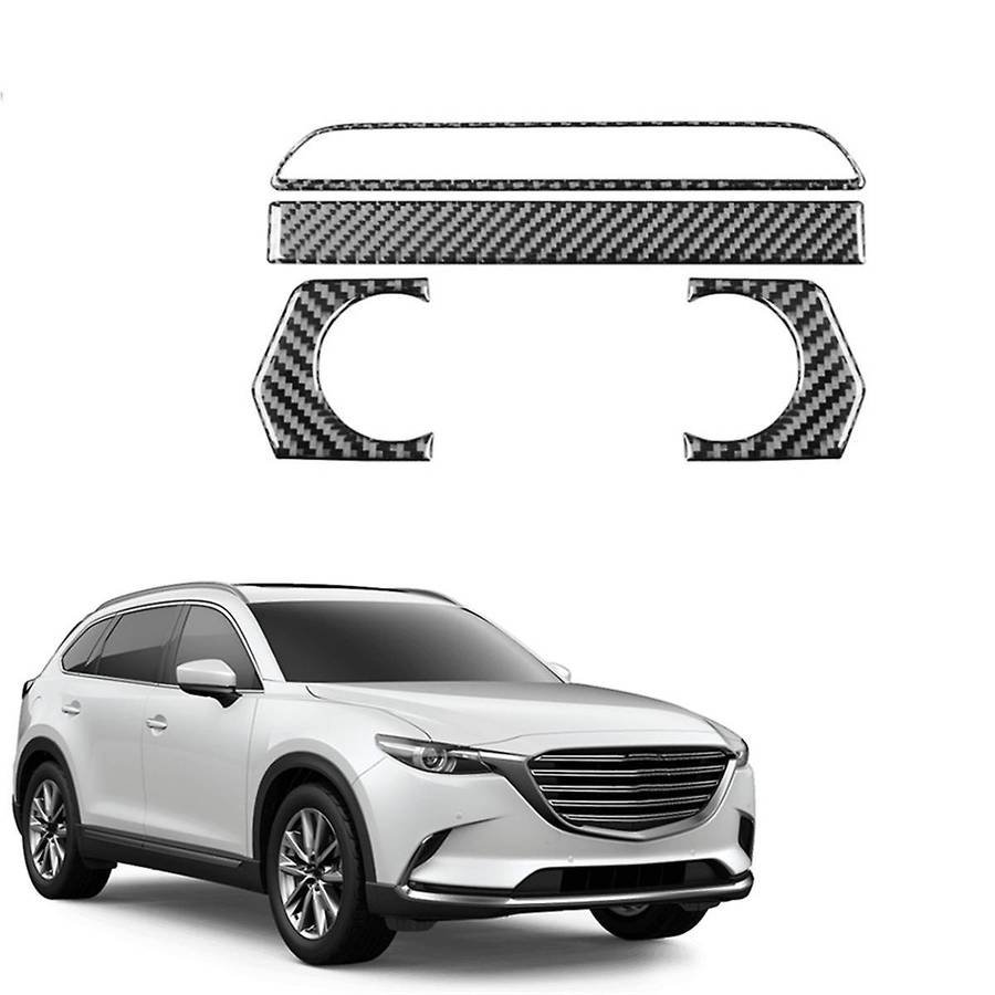 Real Carbon Fiber for CX9 -9 2016-2022 Center Console AC Knob Control Panel Cover Trim Interior Acce