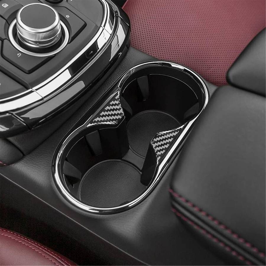 Real Carbon Fiber for CX9 -9 2016-2022 Center Console Cup Holder Cover Trim Interior Accessories