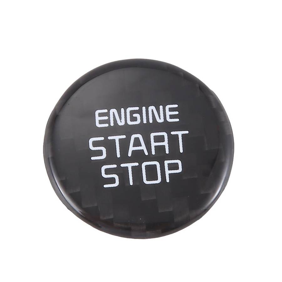 Real Carbon -Key Start Stop Button Engine Button Cover Sticker for 2018-2022 Carbon Fiber Pattern
