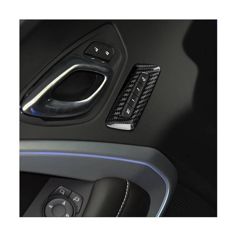 Real Hard Carbon Fiber for 2016-2023 Car Door Front Button Frame Interior Trim Accessories