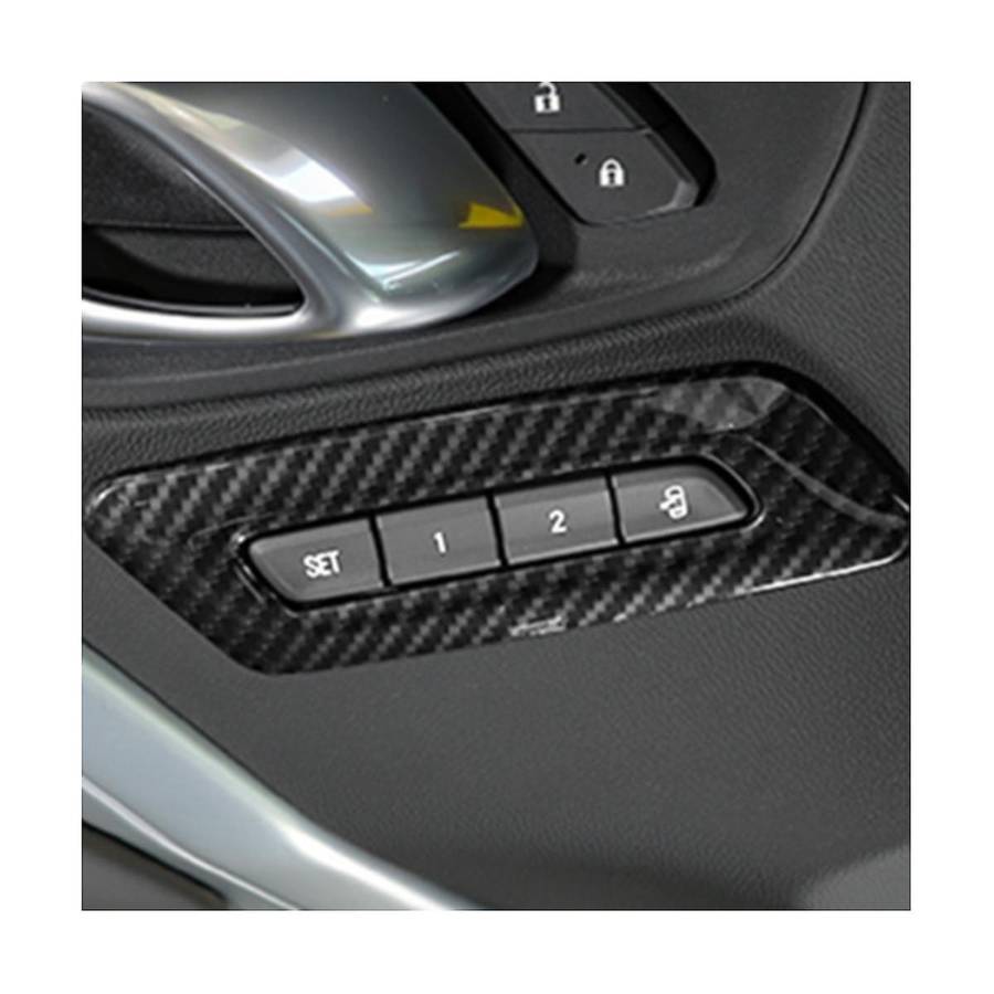 Real Hard Carbon Fiber for 2016-2023 Car Door Front Button Frame Interior Trim Accessories