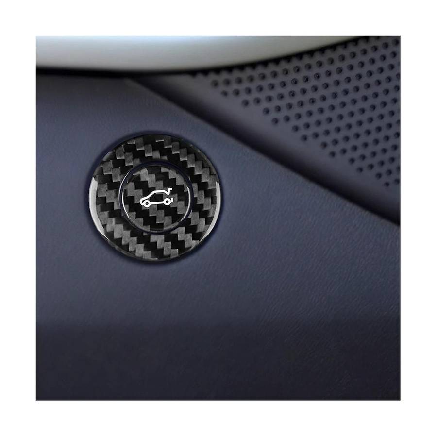 Real Hard Carbon Fiber for 2016-2023 Door Trunk Switch Ring Sticker Interior Accessories