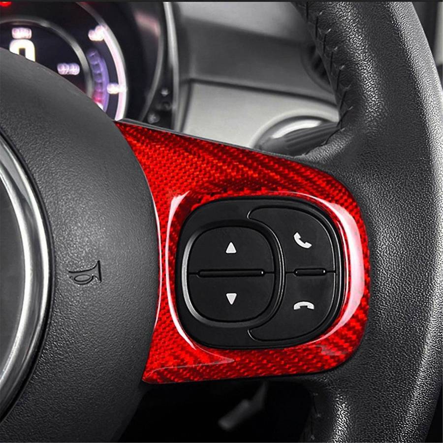Real Hard Carbon Fiber Sticker for 2020-2023 Car Steering Wheel Button Cover Interior Trim Accessori