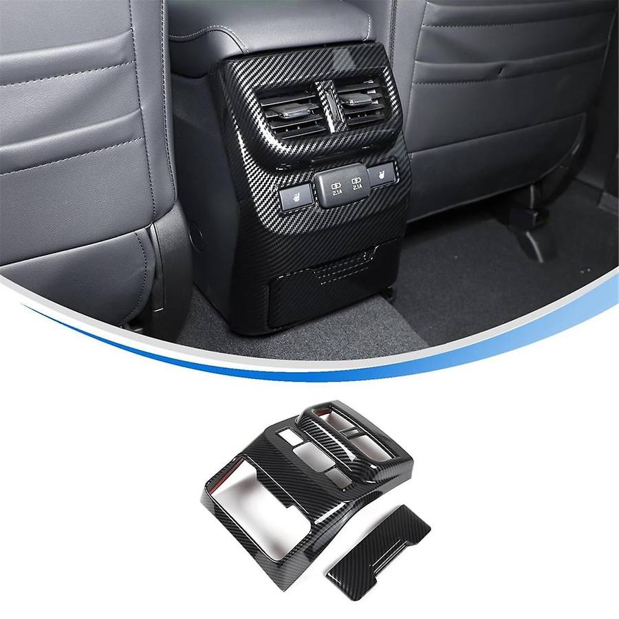 Rear Air Vent Outlet Frame Trim for 2021 2022 2023 Anti Kick Cover Protector Accessories Carbon Fib