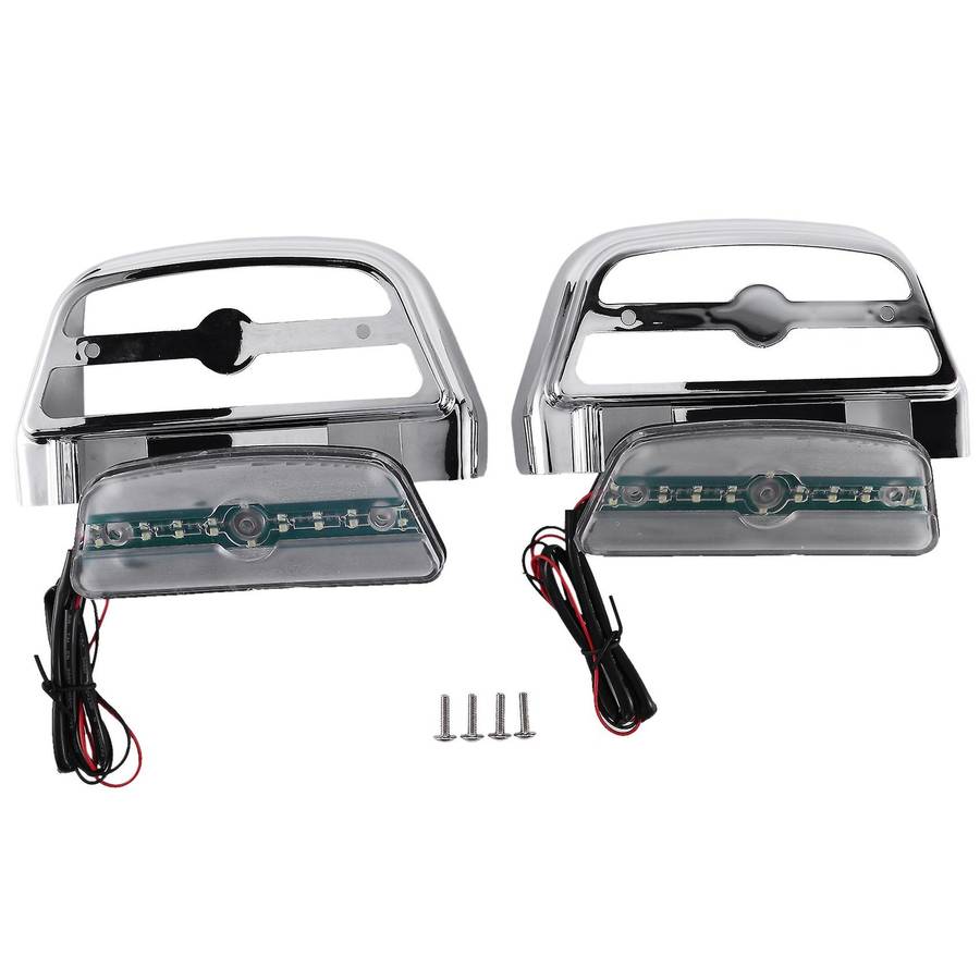 Rear Passenger Footboard Pedal Footrest Black ABS Cover LED Lighted for Touring Trike Softail