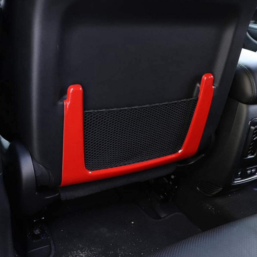 Rear Seat Back Net Pocket Decoration Cover Frame Trim ABS for Durango 2011-2021 Car Accessories Red