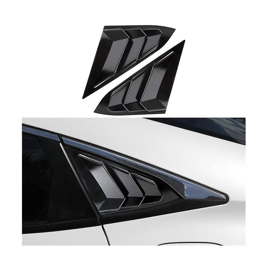 Rear Side Window Louvers for Sedan 2016-2021 Accessories Scoop Cover - Gloosy Black