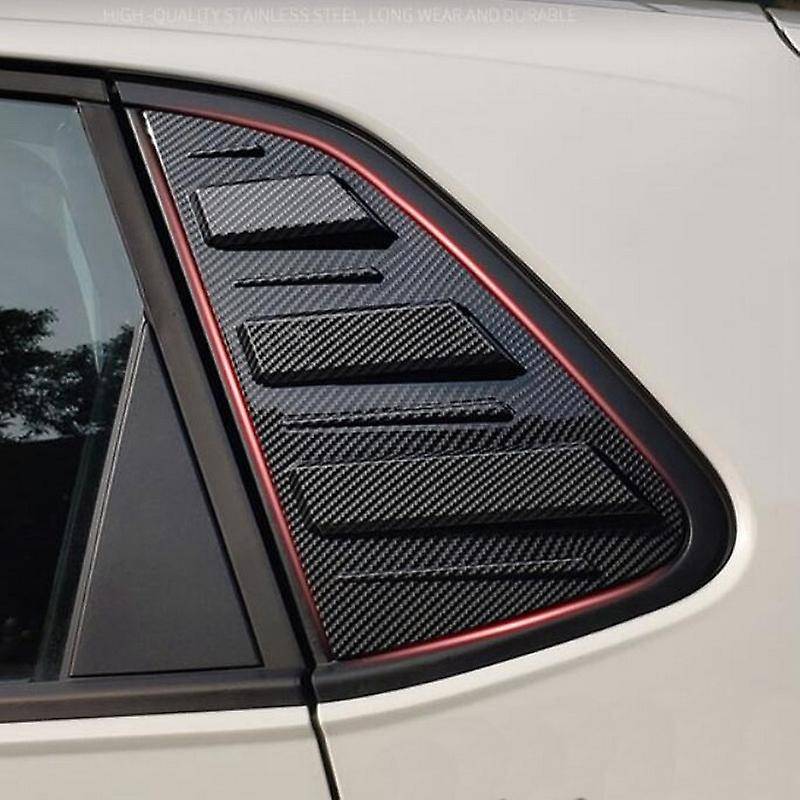 Rear Windows Triangular Cover Stickers for 2011-2018 Car Exterior Window Blinds Protector Trim Carbo