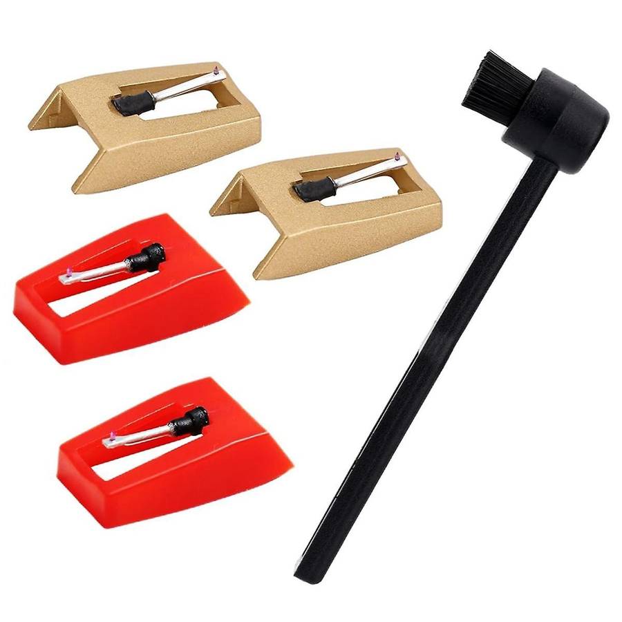 Record Player Needle Kit, 4Pcs Turntable Needles with 1Pcs Stylus Cleaning Brush, Replacement for LP