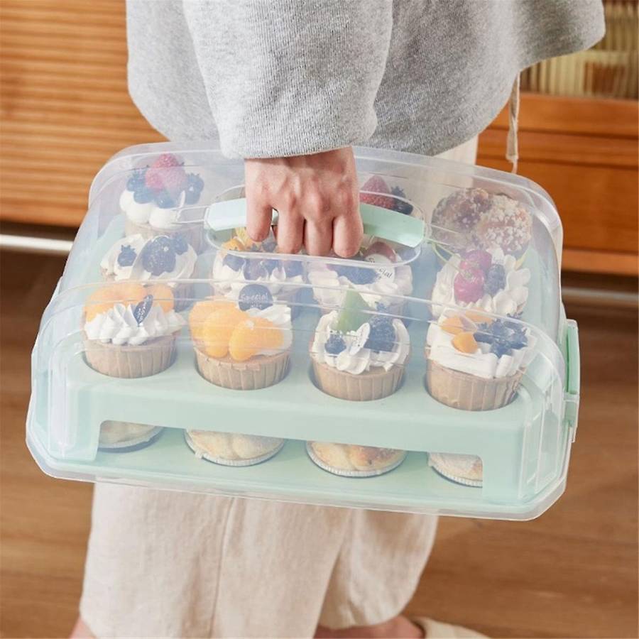 Rectangular Bread Box with Handle Translucent Cake Container Packaging Box Storage Case for Dry Foo
